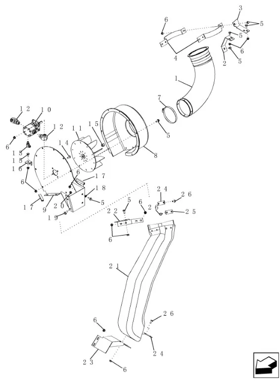 87385913 - Крыльчатка вент. вакуумной системы противопыльн. колпака 2388